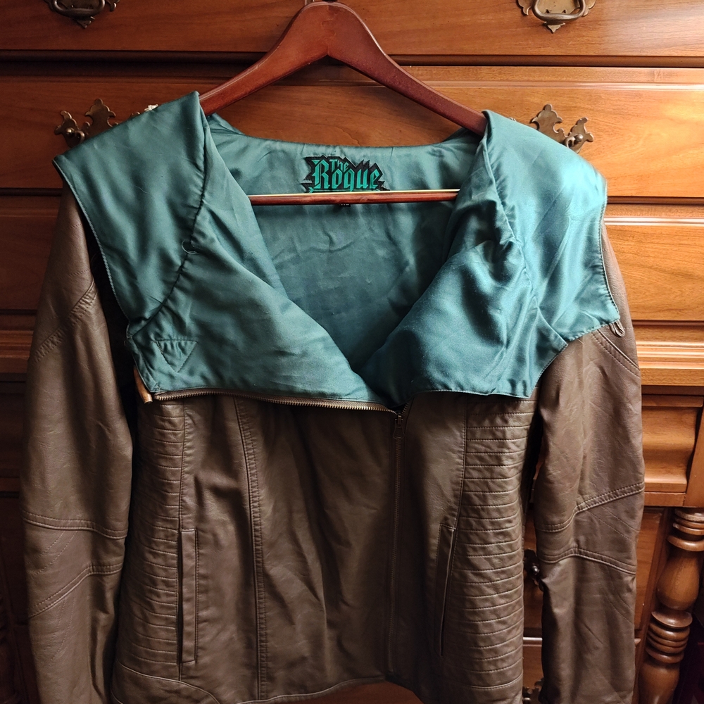 Rogue Teal and Brown Leather Jacket